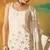 White heavy fox georgette semi stitched suit with embroidery work