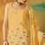 Yellow heavy fox georgette semi stitched suit with embroidery work