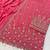 Magenta heavy fox georgette semi stitched suit with embroidery work