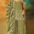 Parrot green heavy fox georgette semi stitched suit with embroidery work
