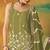 Parrot green heavy fox georgette semi stitched suit with embroidery work