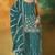 Teal blue heavy fox georgette semi stitched suit with embroidery work