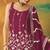Maroon heavy fox georgette semi stitched suit with embroidery work