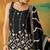 Black heavy fox georgette semi stitched suit with embroidery work