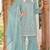 Sky blue naylon organza semi stitched suit with embroidery & mirror  work