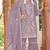 Lavender naylon organza semi stitched suit with embroidery & mirror  work