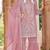 Pink naylon organza semi stitched suit with embroidery & mirror  work