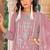 Pink naylon organza semi stitched suit with embroidery & mirror  work