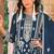 Navy blue naylon organza semi stitched suit with embroidery & mirror  work