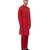 Red embroidered silk kurta set
