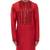 Red embroidered silk kurta set