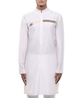 Pink plain silk kurta set 5