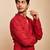 Red embroidered georgette kurta set