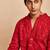 Red embroidered georgette kurta set