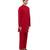 Red embroidered georgette kurta set