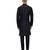 Black embroidered silk kurta set
