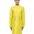 Yellow plain silk kurta set