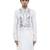 White printed silk kurta set
