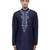 Black embroidered silk kurta set