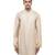 Beige plain linen kurta set