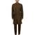 Brown embroidered organza kurta set