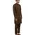 Brown embroidered organza kurta set