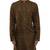 Brown embroidered organza kurta set