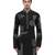 Black embroidered linen kurta set
