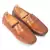 Tan solid leather loafers
