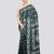 green handloom silk embroidered katha stitch work saree with blouse piece