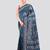 blue handloom silk embroidered katha stitch work saree with blouse piece