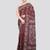 maroon handloom silk embroidered katha stitch work saree with blouse piece