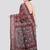 maroon handloom silk embroidered katha stitch work saree with blouse piece