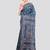 tealblue handloom silk embroidered katha stitch work saree with blouse piece