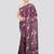 wine handloom silk embroidered katha stitch work saree with blouse piece
