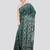green handloom silk embroidered katha stitch work saree with blouse piece