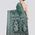 green handloom silk embroidered katha stitch work saree with blouse piece