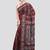 maroon handloom silk embroidered katha stitch work saree with blouse piece