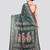 green handloom silk embroidered katha stitch work saree with blouse piece