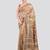 beige handloom silk embroidered katha stitch work saree with blouse piece