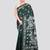 green handloom silk embroidered katha stitch work saree with blouse piece