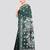 green handloom silk embroidered katha stitch work saree with blouse piece
