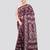 wine handloom silk embroidered katha stitch work saree with blouse piece