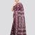 wine handloom silk embroidered katha stitch work saree with blouse piece