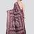 wine handloom silk embroidered katha stitch work saree with blouse piece