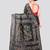 Black handloom silk embroidered katha stitch work saree with blouse piece