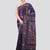 blue handloom silk embroidered katha stitch work saree with blouse piece