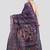 blue handloom silk embroidered katha stitch work saree with blouse piece