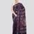 blue handloom silk embroidered katha stitch work saree with blouse piece