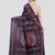 blue handloom silk embroidered katha stitch work saree with blouse piece
